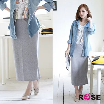 ROSE。Smily.女孩側綁帶口袋長裙 淺灰系