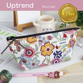 Uptrend/V-plus寬底筆袋˙Flower Children