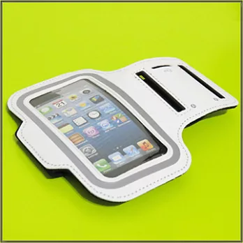 iPhone 5超實用運動型手機臂帶保護套（白色）