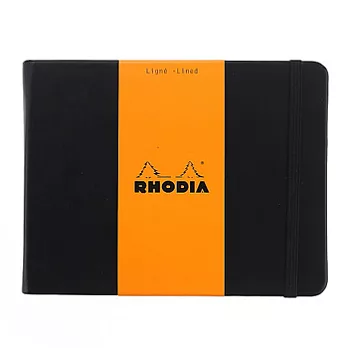 Rhodia 經典黑高階筆記本(14x11cm)(橫間/象牙色)