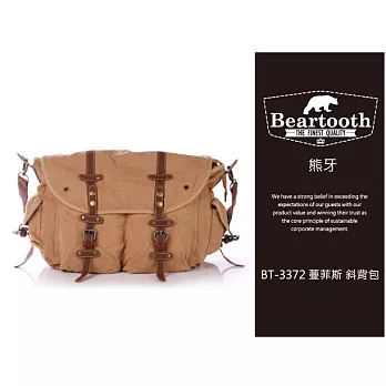 Beartooth熊牙 BT-3372 蔓菲斯 帆布斜背包-卡其色