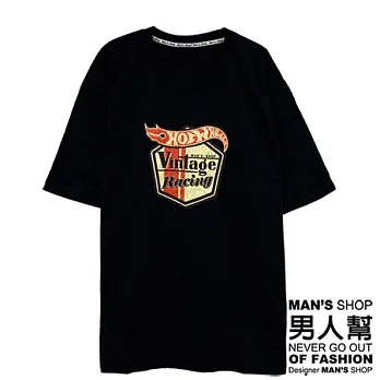 【男人幫 Man’s Shop】T0914*【美式復古風HotWheels圖形文字短袖T恤】3XL黑色