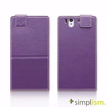 Simplism SONY Xperia Z 專用 縱開掀蓋式皮革保護套紫色
