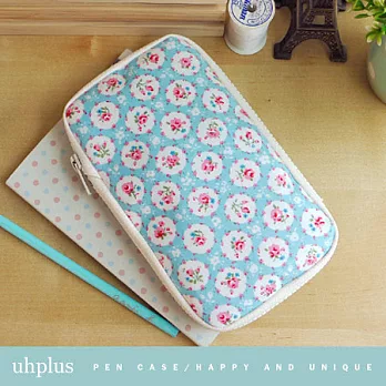 uhplus 夾心餅乾收納包(筆袋)- 英式鄉村圓舞曲.藍色樂章