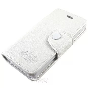 KooPin HTC J (Z321E) 雙料縫線 側掀(立架式)皮套科技白