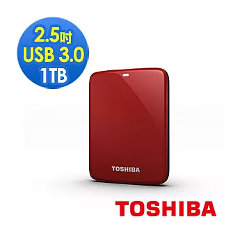 TOSHIBA Canvio Connect 1TB USB3.0 2.5吋行動硬碟紅色