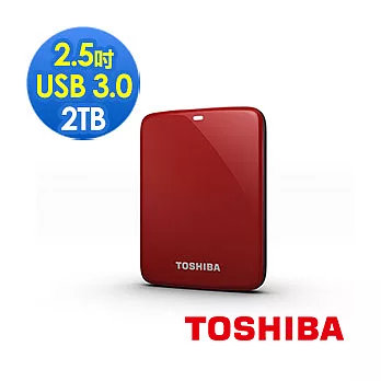 TOSHIBA Canvio Connect 2TB USB3.0 2.5吋行動硬碟紅色