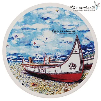 榴小妞台北景點陶瓷杯墊-蘭嶼09(E020209)