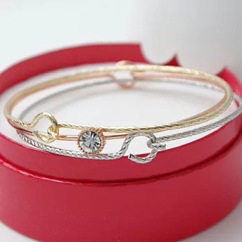 ECO安珂.鑲圓鑽三色細環手環(3件/組)