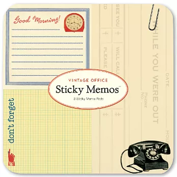 Cavallini_Sticky Memos_復古辦公室自黏貼