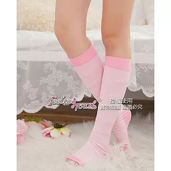 【日本Feeling Touch】睡眠專用立體五段美體瘦腿襪膝下款FREE(粉色)