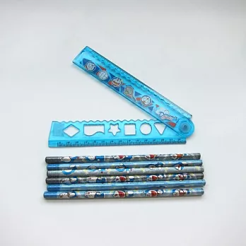 哆啦A夢30公分折疊尺&鉛筆組