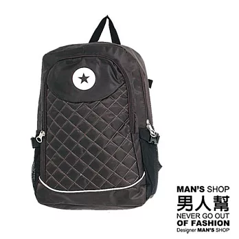 【男人幫Man’s Shop】B0398*【學院風超實用尼龍後背包】咖啡色