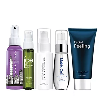 OGUMA 水美媒震撼熱潮搶購組(水美媒絢麗台灣紀念瓶50ml+海藻精華30ml+去角質凝膠60ml+新生露30ml+醒膚乳50ml)