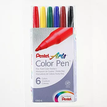 【Pentel】S360彩色筆6色組