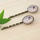 點點禮物髮夾一對(蝴蝶結)‧輕靈之森手工療癒系