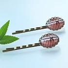 條紋蕾絲禮物髮夾一對(黑蝴蝶結)‧輕靈之森手工療癒系