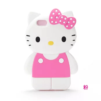 SANRIO HELLO KITTY全身造型矽膠 iPhone5保護殼(粉色)