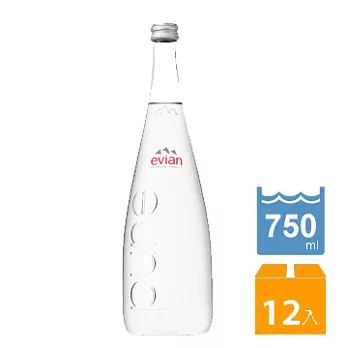 【evian依雲】天然礦泉750ml(12入/glass)