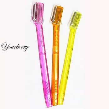 悠貝莉Yourberry透明果凍色 安全修眉刀 短柄(3入)