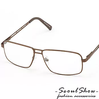 【Seoul Show】美好日光 細方框平光眼鏡(7810 茶金)