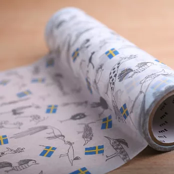 日本mt wrap包裝/黏貼和紙_Olle Eksell_Bird(155mm x 5 m)(替換內捲_不含紙盒)