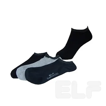 ELF 竹炭船形除臭襪-節色- 黑/深灰/淺灰 共6雙入 (5312)