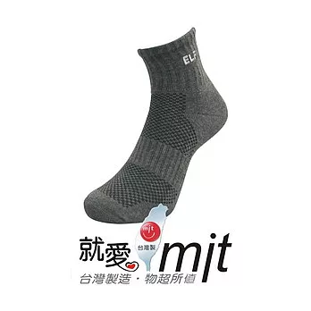ELF 竹炭短統氣墊除臭襪-刺繡-黑/深灰/淺灰 共6雙入 (5815)