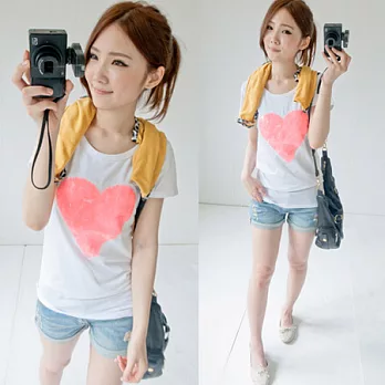 ROSE.普普玩樂愛心亮片t恤上衣白系