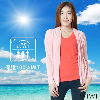 【WIWI】保證100%MIT抗UV透氣輕涼披肩開襟針織外套(粉櫻紅 女 M-XL)M粉櫻紅