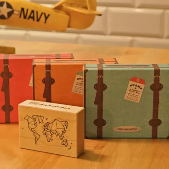 幸福旅程明信片印章-巧拼世界地圖