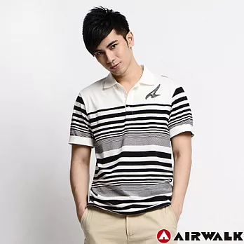 【美國 AIRWALK】紳士作風條紋POLO衫-男(條紋白)2XL條紋白-2L