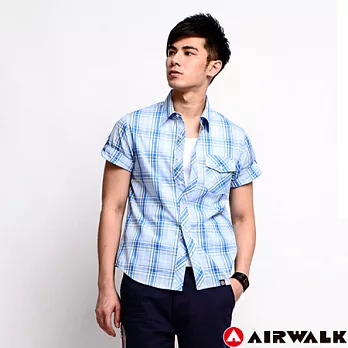 【美國 AIRWALK】天空幻彩短袖襯衫-男(炫中藍)XL炫中藍-XL