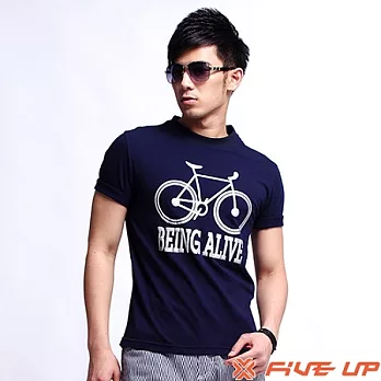【FIVE UP】暢快生活棉圓領Tee-男(深海藍)XL深海藍-XL