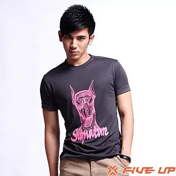 【FIVE UP】酷犬印花吸排圓領Tee-男(酷深灰)L酷深灰-L