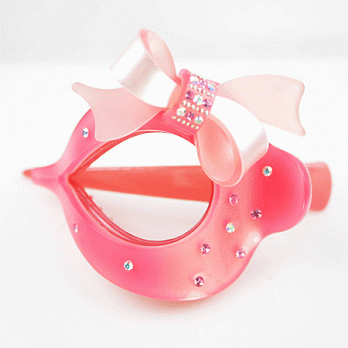 【Haface髮飾】可愛蝴蝶結水鑽抓夾(粉紅色)