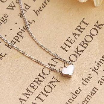 ECO安珂.立體愛心鎖骨項鍊/925純銀項鍊