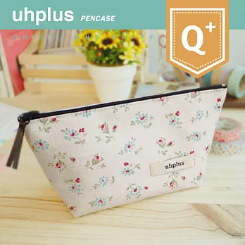 uhplus Q-plus寬底筆袋/ 小藍花