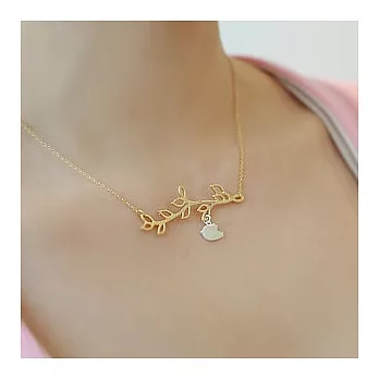 Enya甜美俏皮 可愛小鳥項鍊金色