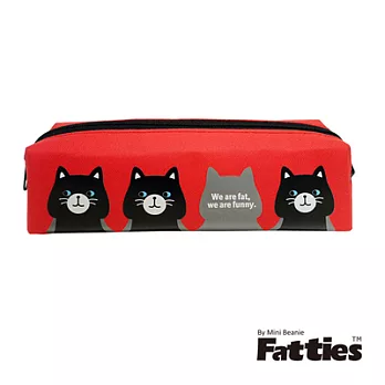 【Fatties】方型筆袋-小貓(紅色)