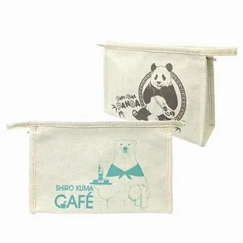 北極熊café-萬用包(麻布)A款(北+貓熊)