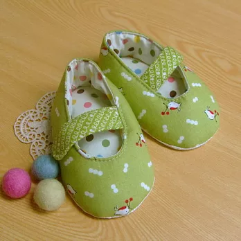 手縫ok!-嬰兒鞋B款-綠(拼布材料包)