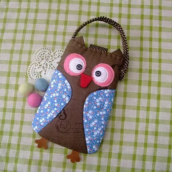手縫ok!-貓頭鷹智慧手機袋(拼布材料包)