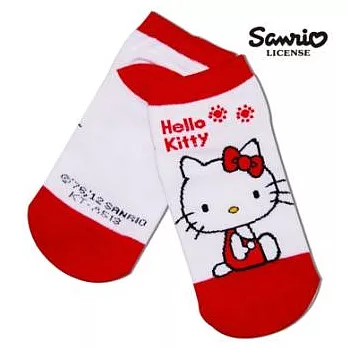 【SANRIO三麗鷗】凱蒂貓HELLO KITTY經典系列直版襪 KT-A513 (15-22cm) x 1入白