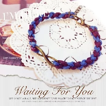 愛無限編織腊繩手鍊 藍紫+紫