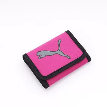 PUMA 經典入門必備Big Cat 三折照片短夾桃紅色