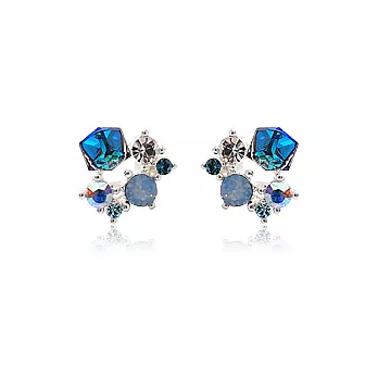 Enya★美麗年華細緻水晶鑽耳環藍色-blue