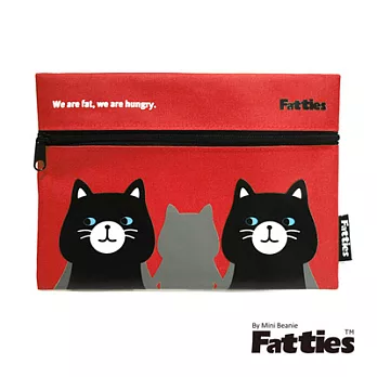 【Fatties】化妝收納包-小貓(紅色)