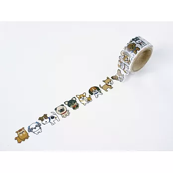 ROUND TOP (Masking tape) 和紙膠帶俏皮小狗