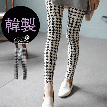 ROSE.韓國製 彈性千鳥內搭褲黑白系
